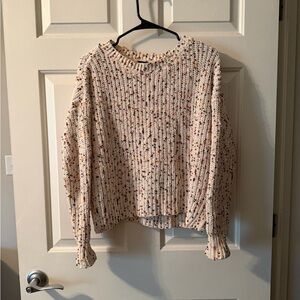 I.N. San Francisco Cream Multicolor Knit Sweatshirt